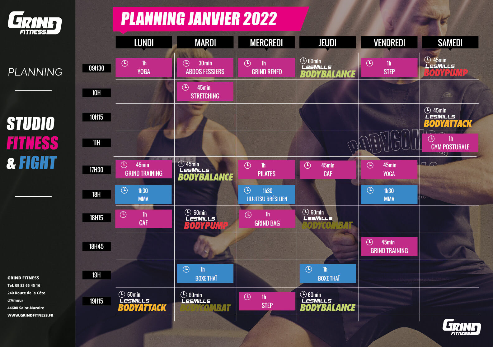 Planning des cours • Grind Fitness