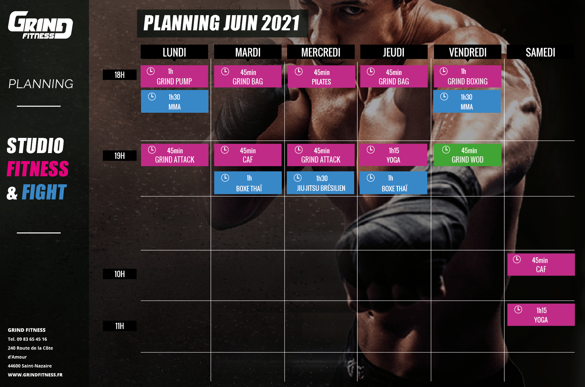 Planning des cours • Grind Fitness